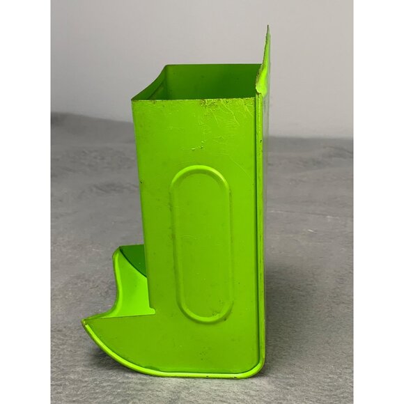 Vintage Lime Green Metal Match Holder with Wall Mount Design 1970s - Picture 4 of 8